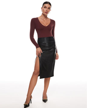 V Neck Long Sleeve Bodysuit