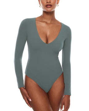 V Neck Long Sleeve Bodysuit