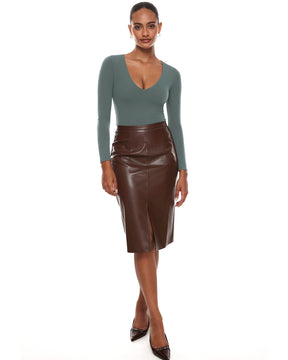 V Neck Long Sleeve Bodysuit
