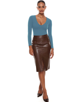 V Neck Long Sleeve Bodysuit