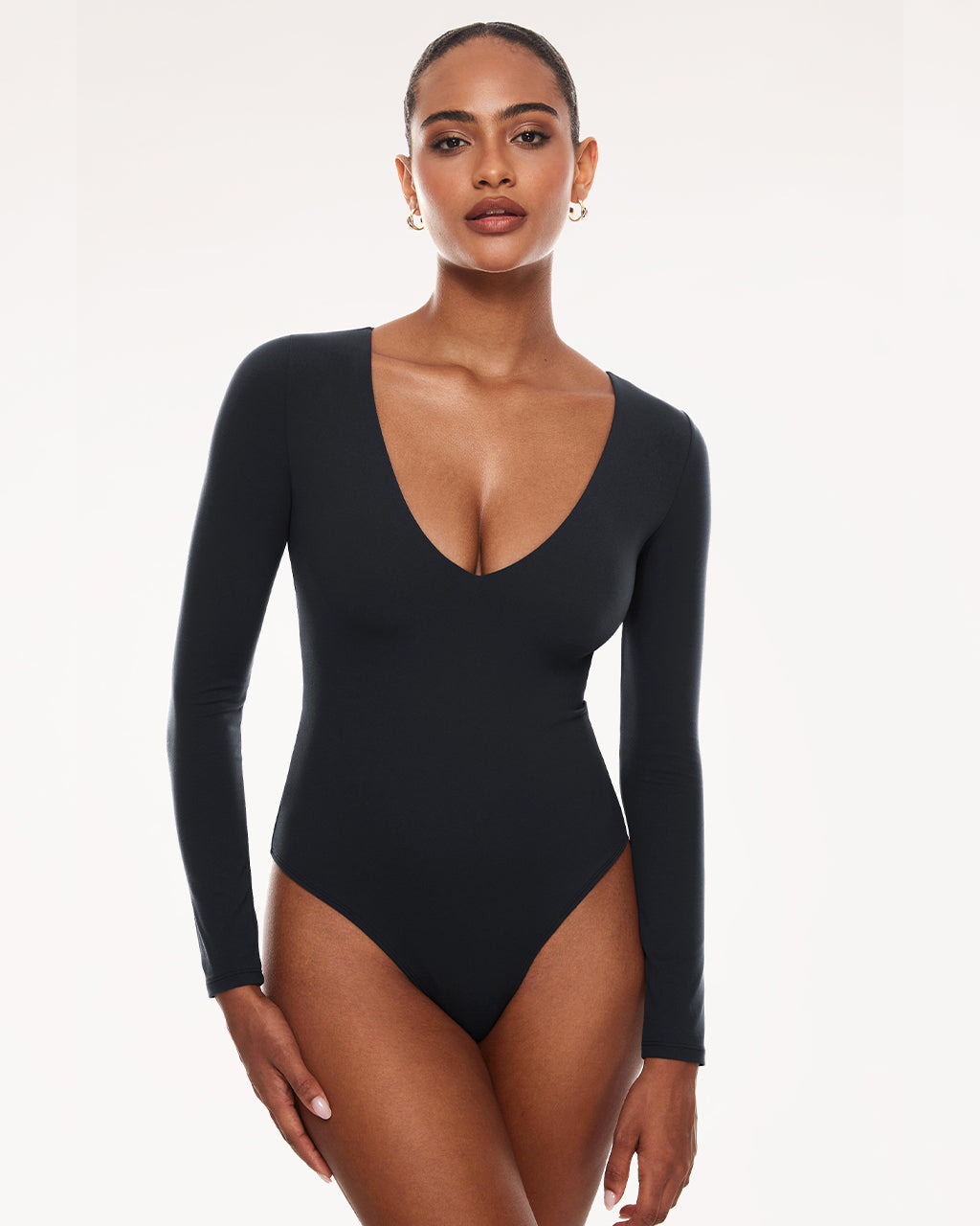 V Neck Long Sleeve Bodysuit