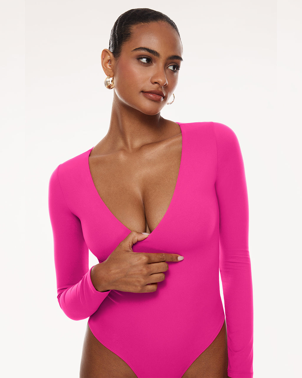 V Neck Long Sleeve Bodysuit
