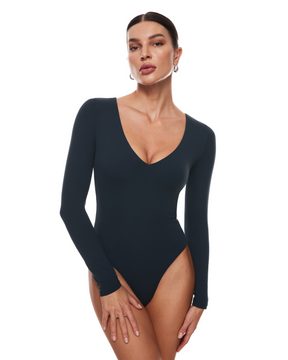 V Neck Long Sleeve Bodysuit