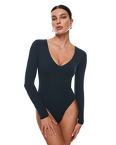 Natrelax™ Plunge Neck Long Sleeve Bodysuit