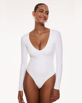 V Neck Long Sleeve Bodysuit