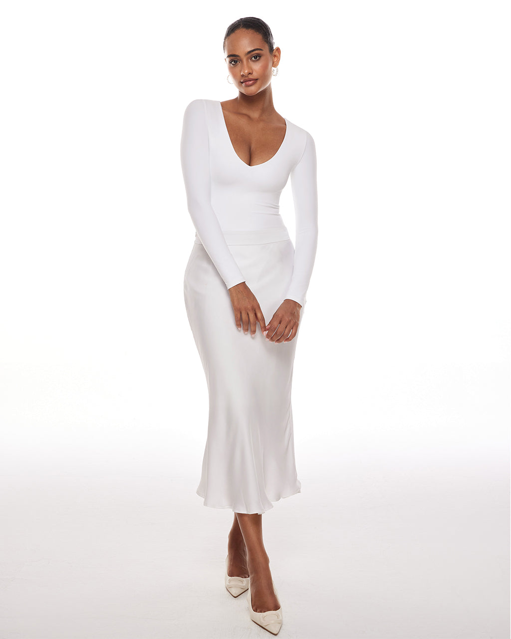 V Neck Long Sleeve Bodysuit