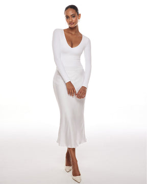 V Neck Long Sleeve Bodysuit