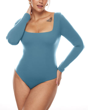 Natrelax™ Sqaure Neck Long Sleeve Bodysuit