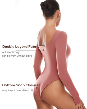 Natrelax™ Sqaure Neck Long Sleeve Bodysuit