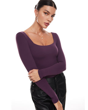 Natrelax™ Sqaure Neck Long Sleeve Bodysuit