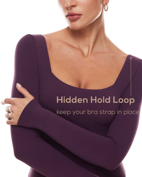 Natrelax™ Sqaure Neck Long Sleeve Bodysuit