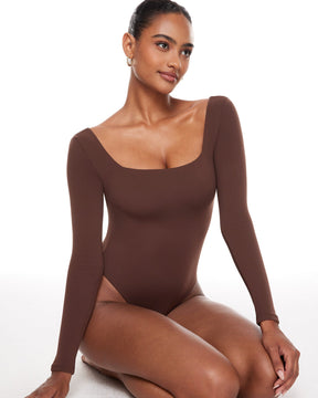 Natrelax™ Sqaure Neck Long Sleeve Bodysuit