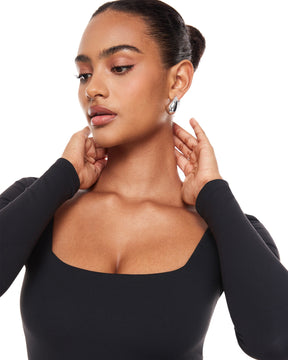 Natrelax™ Sqaure Neck Long Sleeve Bodysuit