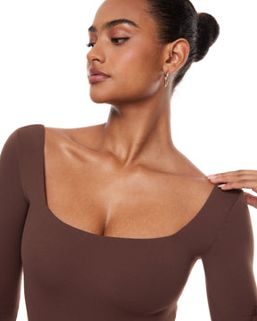 Natrelax™ Sqaure Neck Long Sleeve Bodysuit