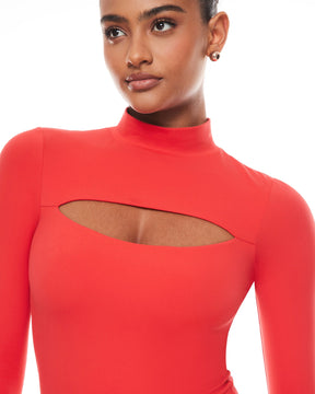 Natrelax™ Long Sleeve Turtleneck Cut Out Bodysuits