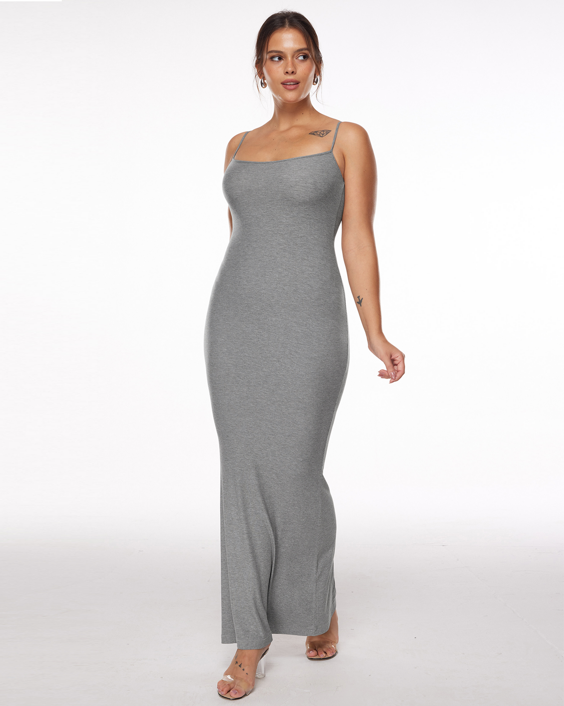Ribbed Long Slip Dress