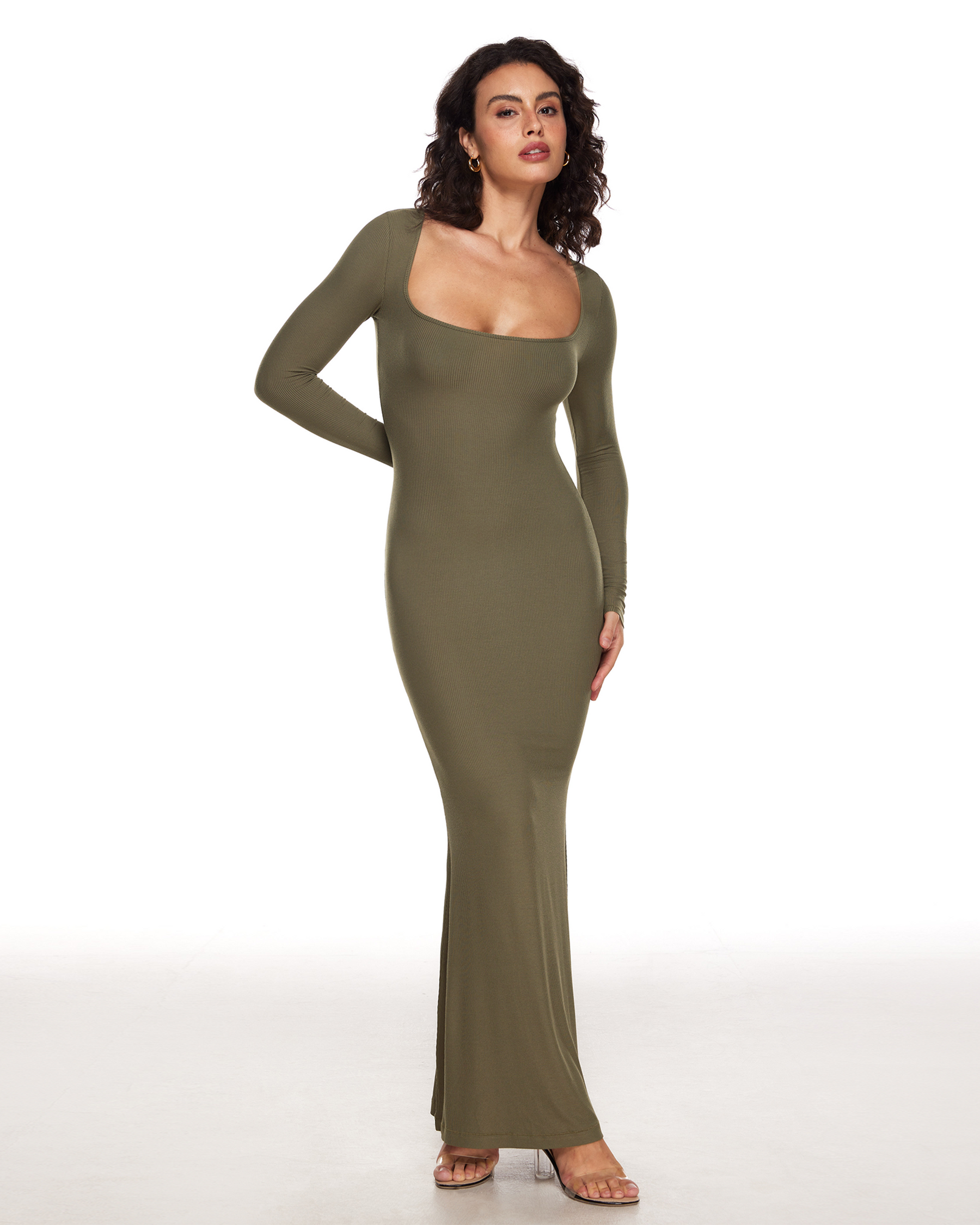 Ribbed Long Sleeve Dress