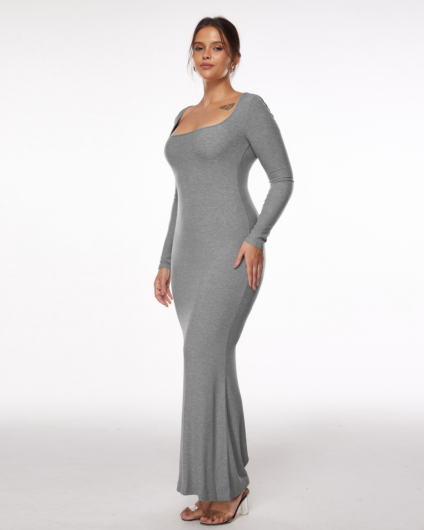 Ribbed Long Sleeve Dress