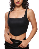 Natrelax™ Matte Faux Leather Crop Top