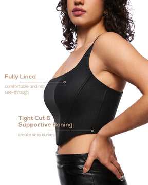 Natrelax™ Matte Faux Leather Crop Top
