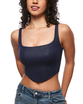 Natrelax™ Matte Faux Leather Crop Top