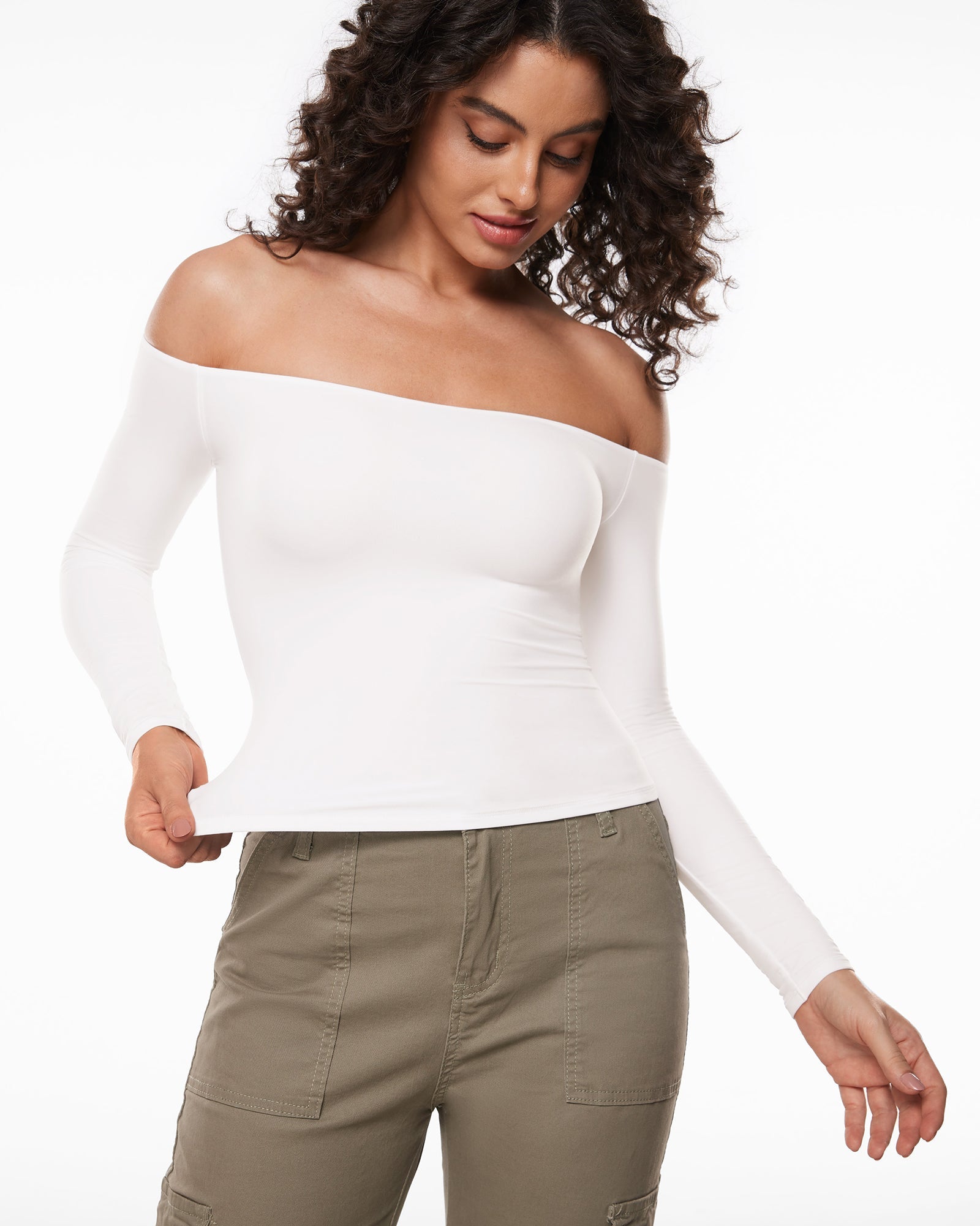 Off The Shoulder Long Sleeve Top