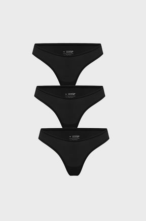 V-shaped Low Rise Thongs 3 Pack