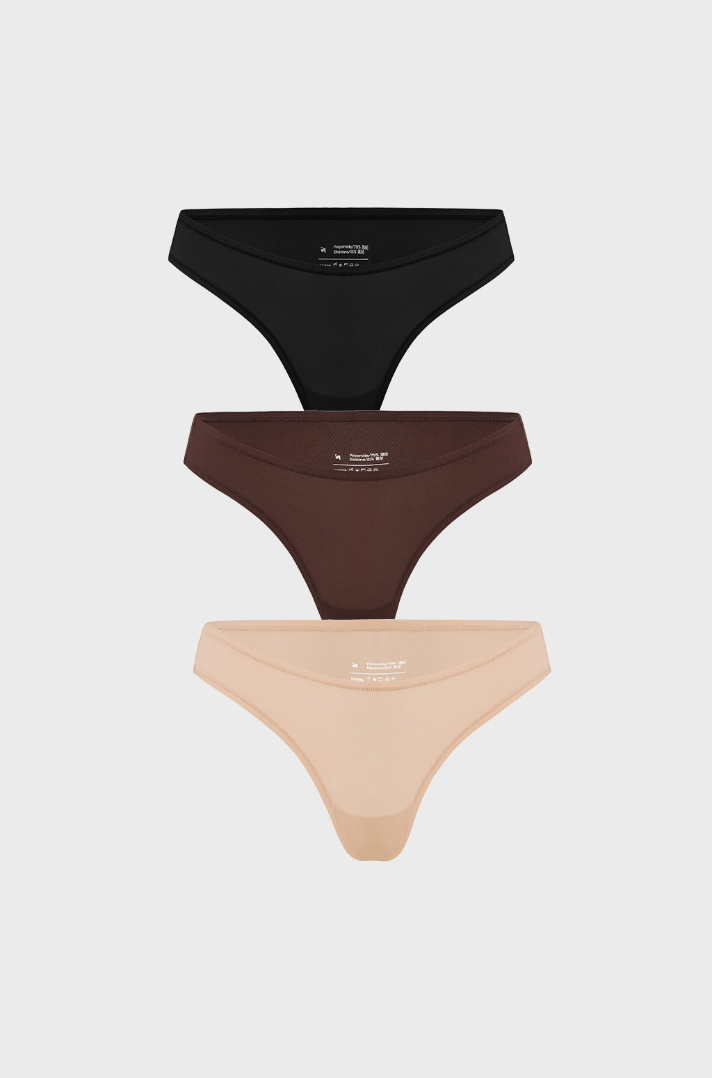 V-shaped Low Rise Thongs 3 Pack