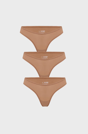 V-shaped Low Rise Thongs 3 Pack