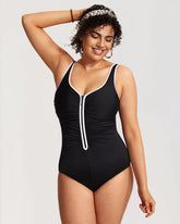 Zipper One Piece Swimsuit