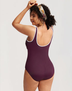 Zipper One Piece Swimsuit