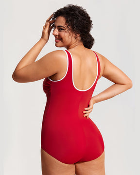 Zipper One Piece Swimsuit