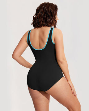 Zipper One Piece Swimsuit