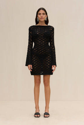 LIAM KNIT COVERUP DRESS - BLACK