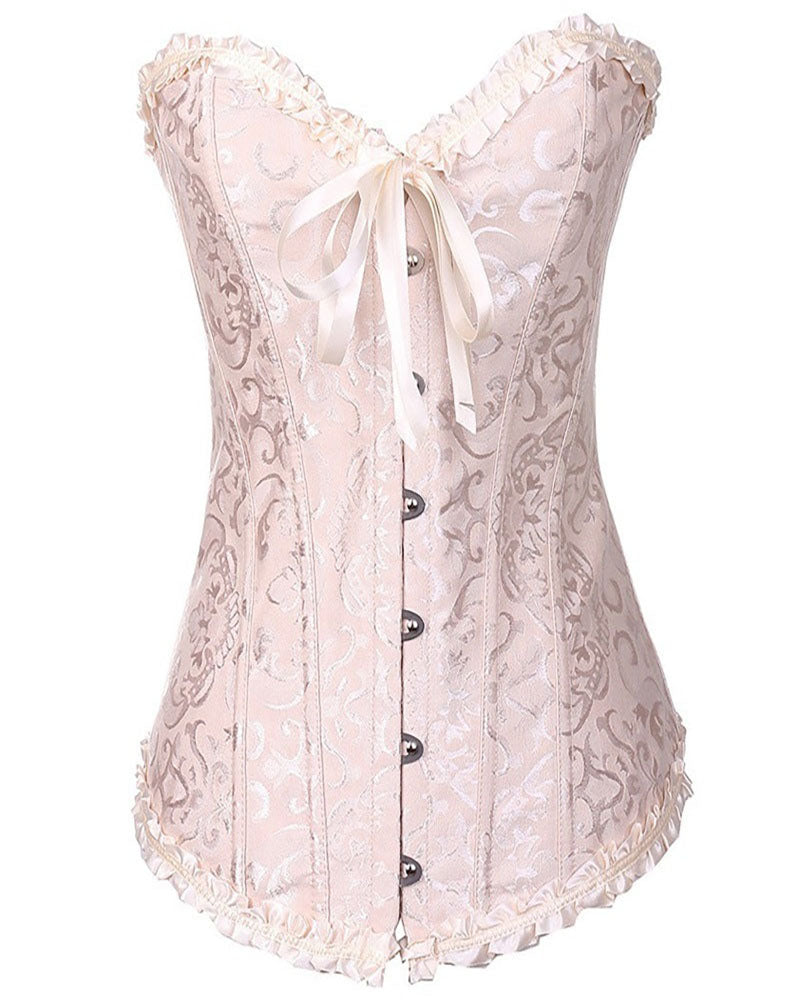 Woobilly®Corset Tops for Women, Bustier Shapewear Lingerie, Lace Waist Push Up Bodysuit