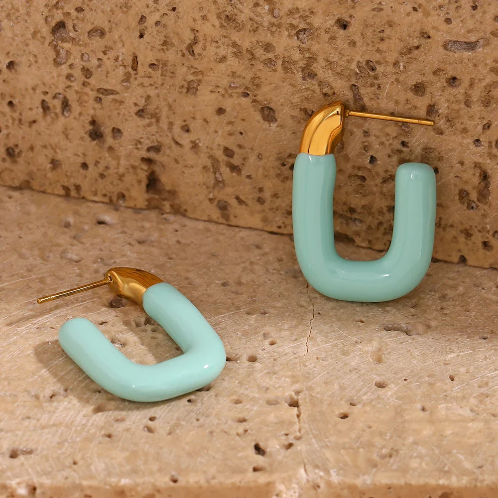 Brincos Esmaltados Elegantes