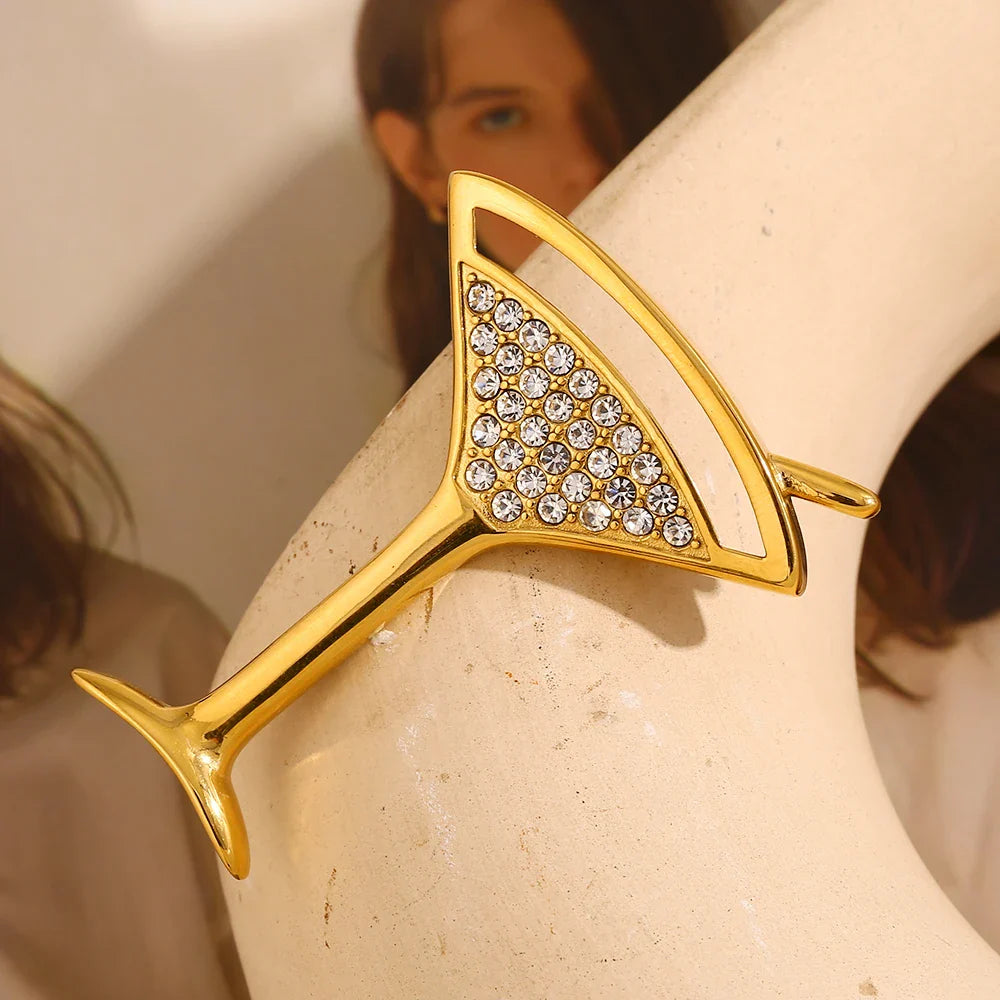 Broche Vinho Strass