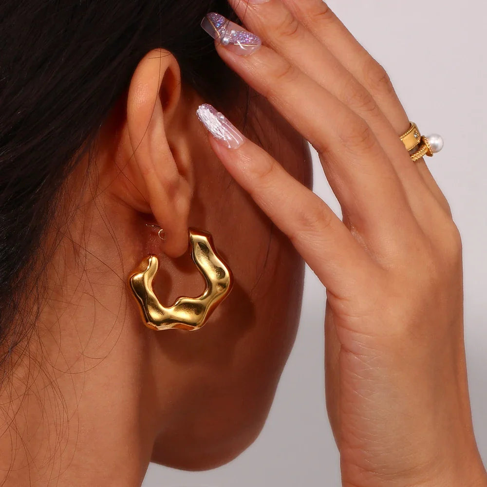 Brincos Orgânico Dourado