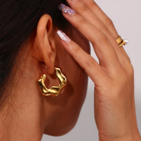 Brincos Orgânico Dourado