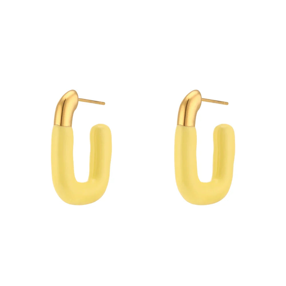 Brincos Esmaltados Elegantes