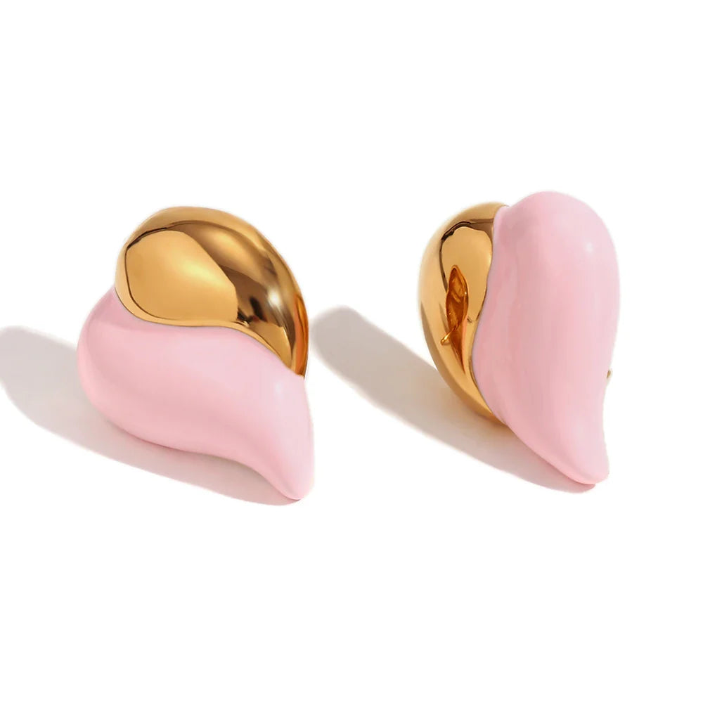 Brincos Coração Esmaltado