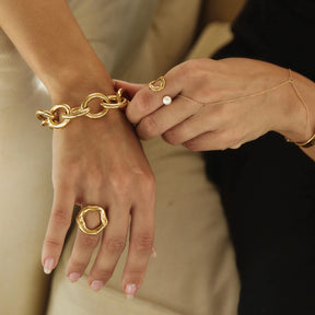 Anel Elegance Circular Ajustável Banhado a Ouro 18k