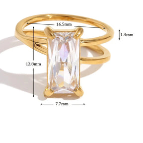 Anel Zircônia Elegante