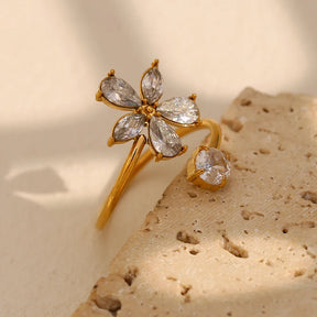 Anel Flor Ouro