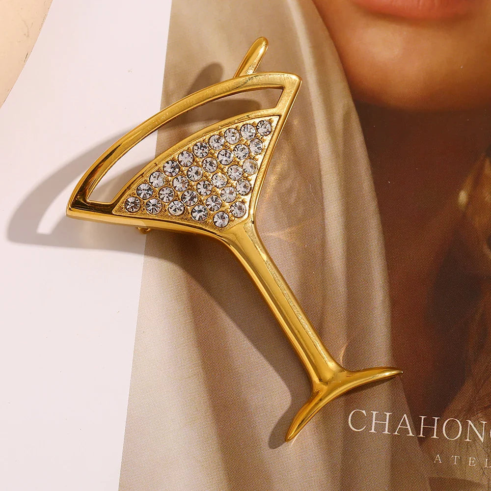 Broche Vinho Strass