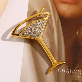 Broche Vinho Strass