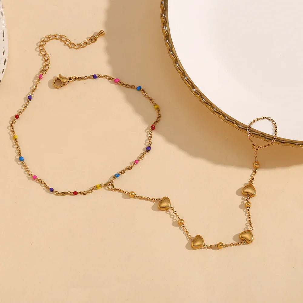 Pulseira Coração Dourado