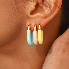 Brincos Esmaltados Elegantes
