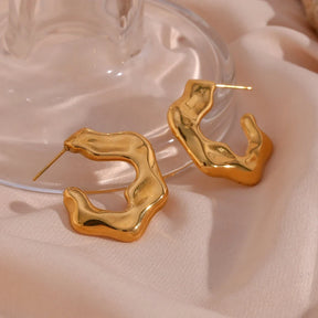 Brincos Orgânico Dourado
