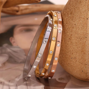 Pulseira Dourada Zircônia